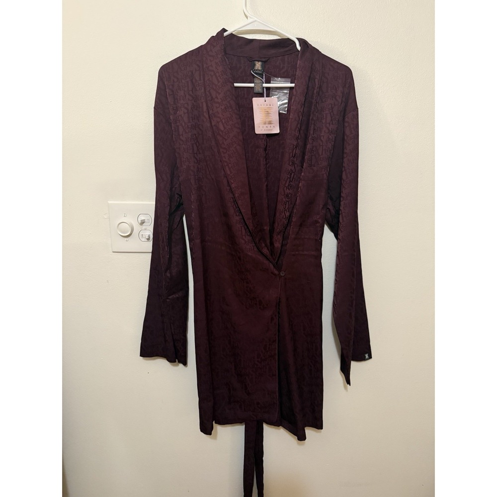 Savage X Fenty Robe & Satin Boxer Set Women's S NWT